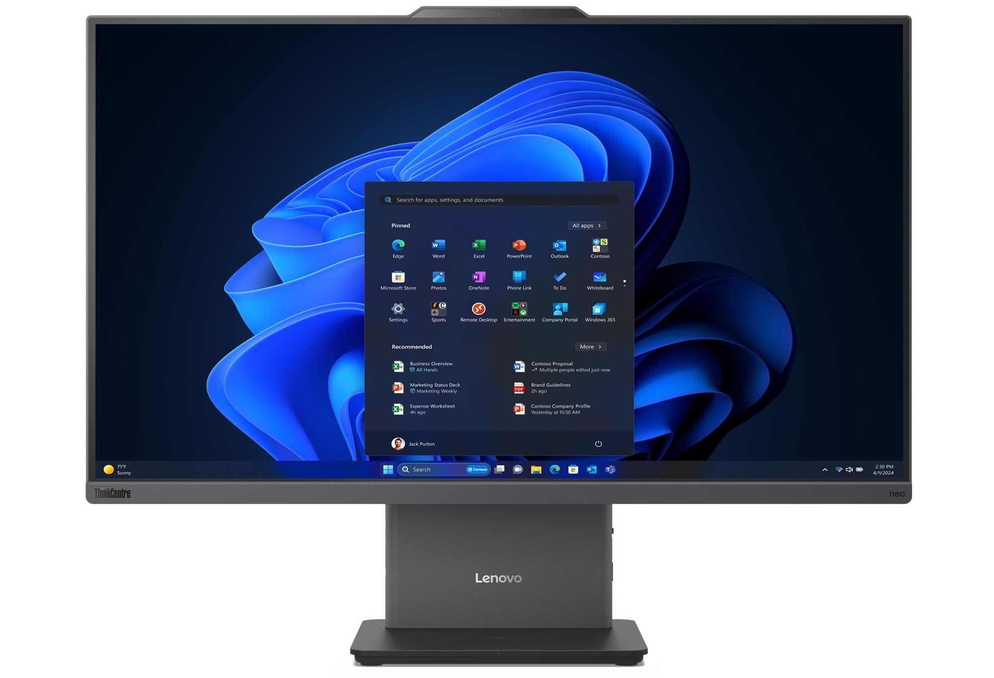 Lenovo ThinkCentre Neo 50a 27 G5 i3-1315U 27"FHD IPS 300nits AG 8GB DDR5 5200 SSD512 UHD W11Pro Luna Grey 3Y OnSite - zdjęcie 1