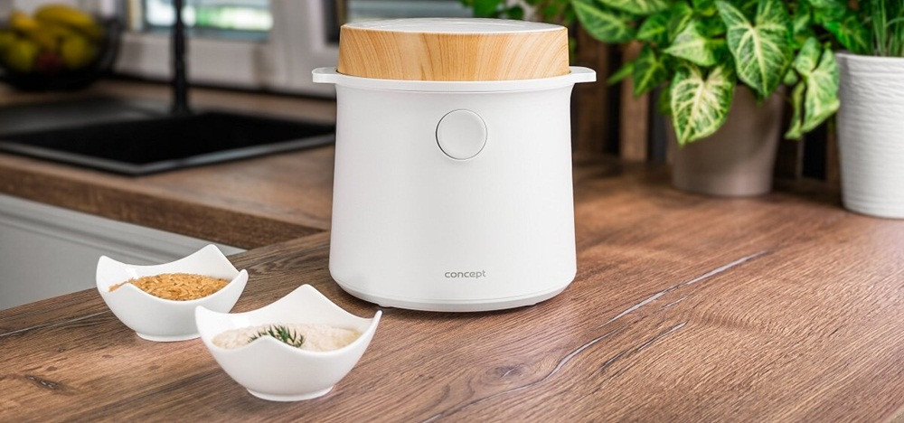 Ryżowar 1,5 l biały/drewno RE3030 CONCEPT - zdjęcie 1