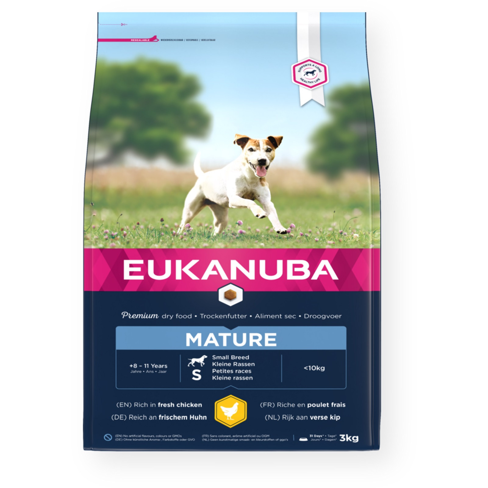 EUKANUBA Thriving MATURE SMALL BREED Bogata w świeżego kurczaka - sucha karma dla psa - 3kg - zdjęcie 1