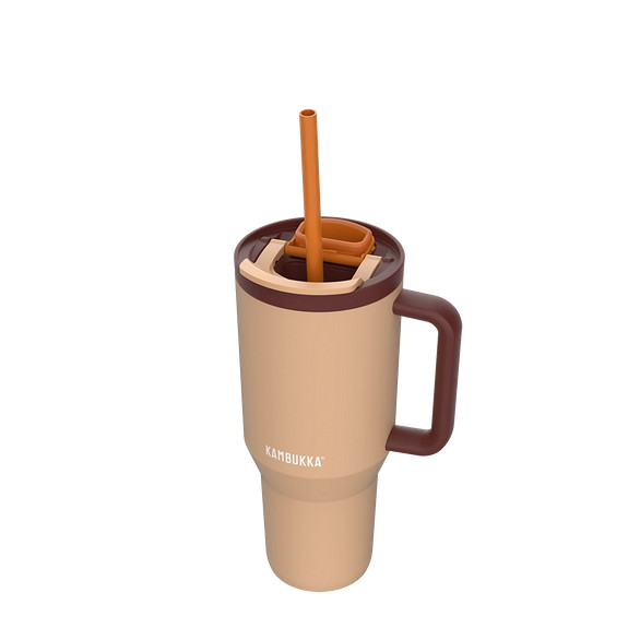 Kubek termiczny z teleskopową słomką Kambukka Rio Tumbler 950ml Almond Dream - zdjęcie 1