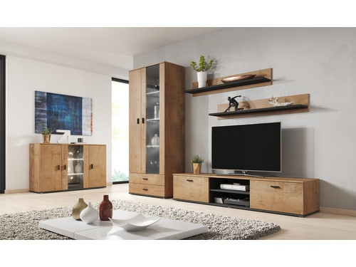 Komoda 120cm SOHO S7 dąb lefkas+ czarny - zdjęcie 2