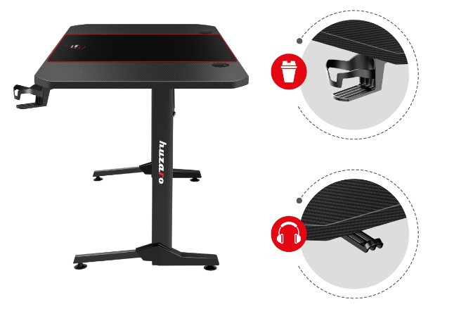 Biurko gamingowe Huzaro Hero 4.7 Black - zdjęcie 6