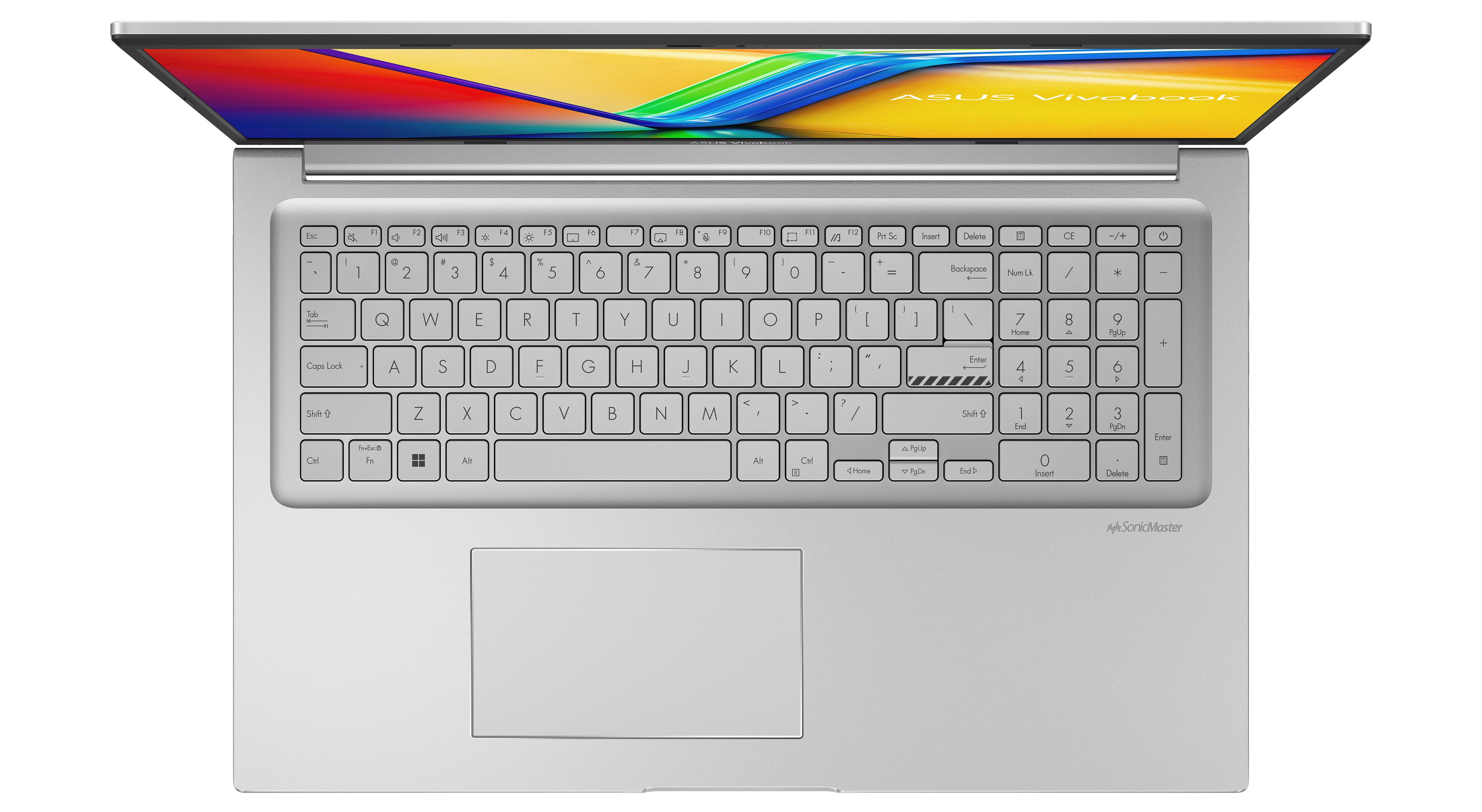 ASUS Vivobook 17 X1704VA-AU582 i5-1334U 17.3"FHD IPS-level Panel 60Hz 250nits AG 16GB DDR4 SSD512 Intel Iris X Graphics WLAN+BT Cam720p 50WHrs NoOS Cool Silver - zdjęcie 2