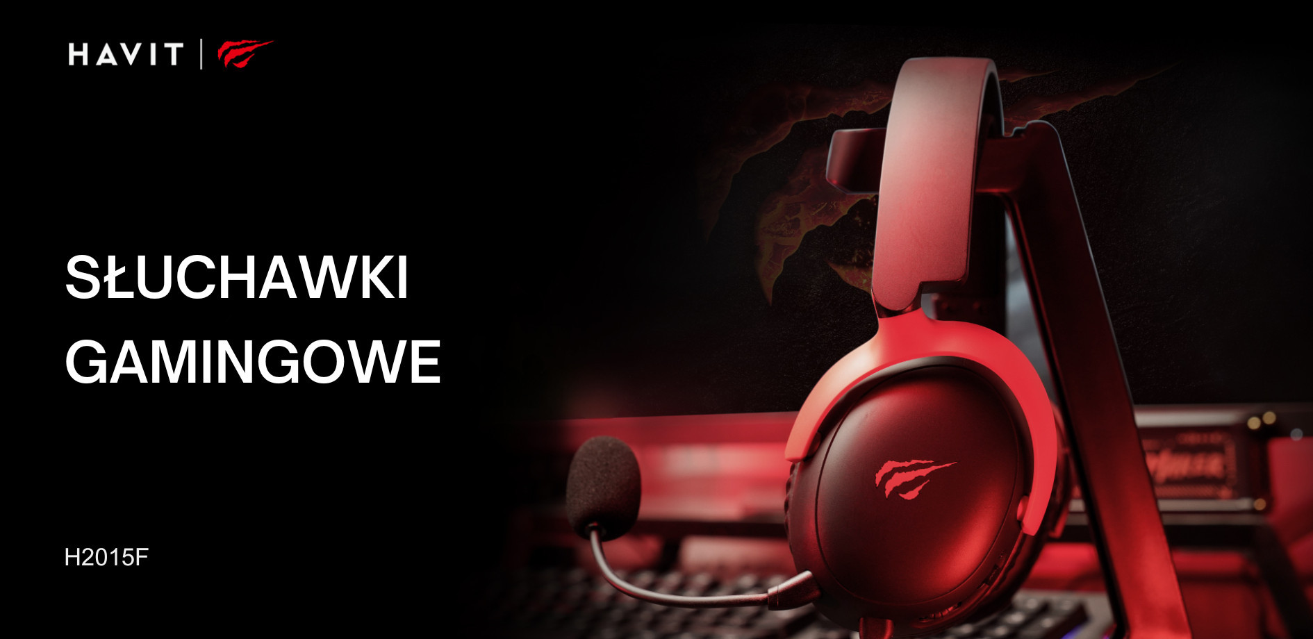 Słuchawki gamingowe Havit H2015F (czarny/czerwony) - zdjęcie 1