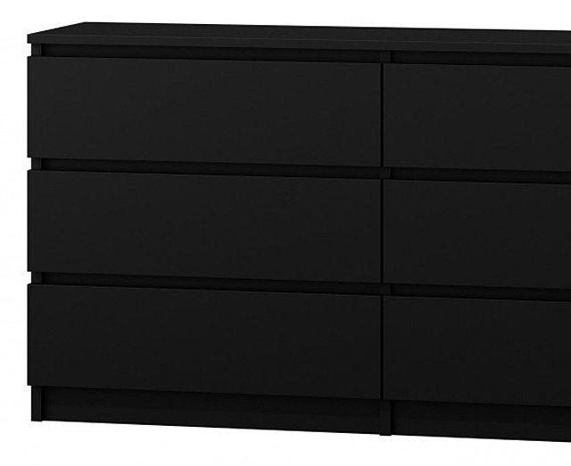 M6 MALWA KOMODA 140CM 6 SZUFLAD CZARNY - zdjęcie 4