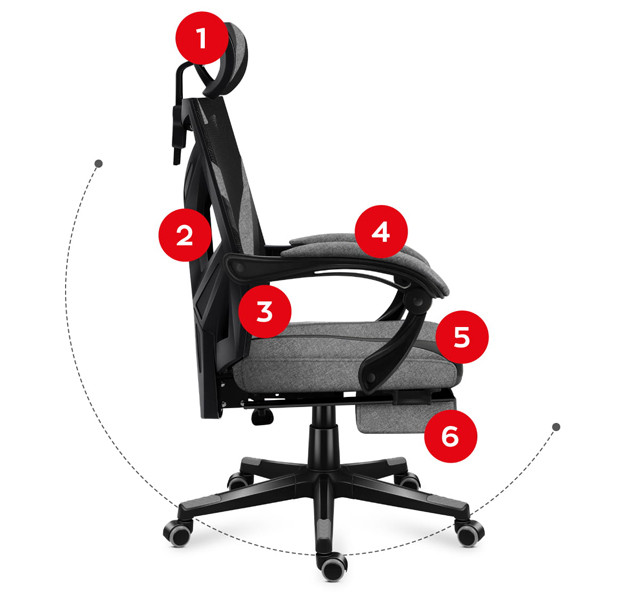 Fotel gamingowy Huzaro Combat 5.0 Grey - zdjęcie 9