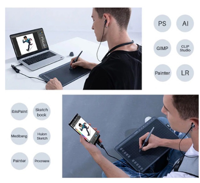 Tablet graficzny Huion HS611 Red - zdjęcie 4