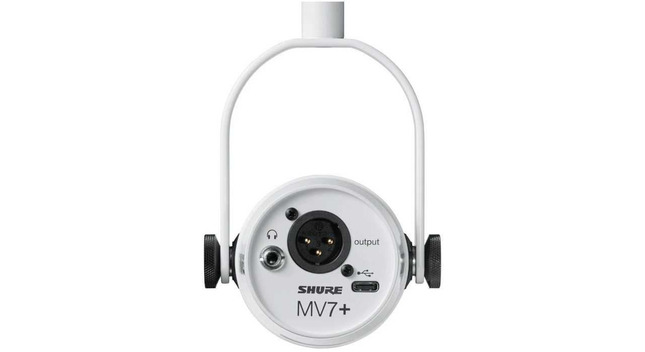 Shure MV7+-W - Mikrofon lektorski/wokalny ze złączem XLR/USB-C Biały - zdjęcie 5