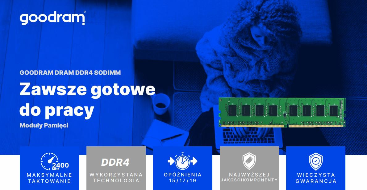GOODRAM SO-DIMM DDR4 8GB 2400MHz CL17. - zdjęcie 1