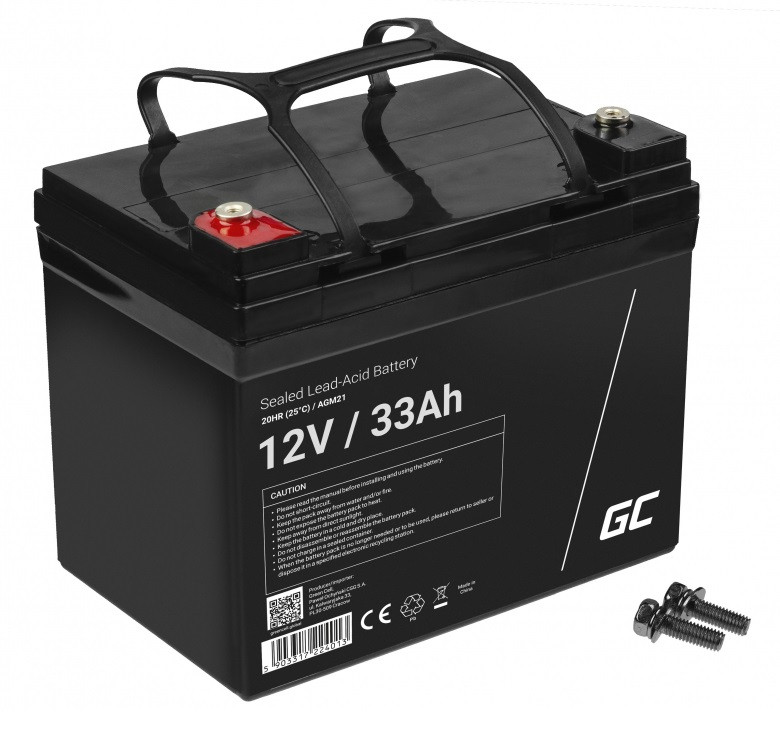 GREEN CELL AKUMULATOR ŻELOWY AGM21 12V 33AH - zdjęcie 1