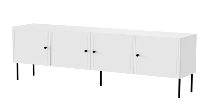 Szafka RTV 4D PALAZZO BIS 201x40x60 biały mat - zdjęcie 2