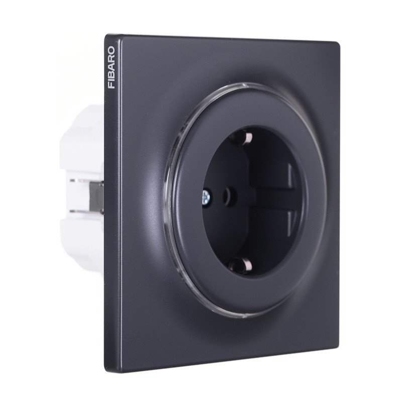 FIBARO Walli Gniazdko N Outlet type F antracyt FGWSONF-011-8 - zdjęcie 1
