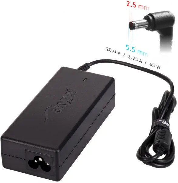 Akyga zasilacz do notebooka fujitsu siemens 20v 3.25a 65w 5.5*2.5 ak-nd-17 ak-nd-17 - zdjęcie 1