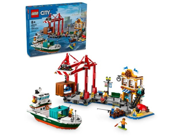 LEGO City 60422 Nadmorski port ze statkiem towarowym - zdjęcie 1