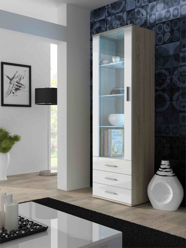 Zestaw meblowy SOHO 4 sonoma/biały połysk - zdjęcie 2