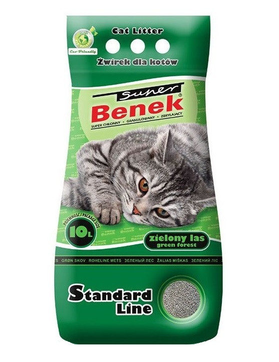 CERTECH Super Benek Standard Zielony Las - żwirek dla kota zbrylający 10 l - zdjęcie 1