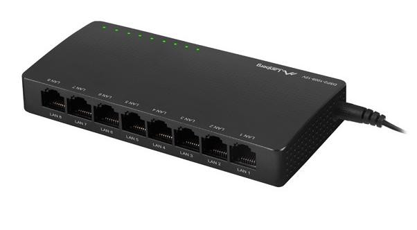 LANBERG SWITCH DSP2-1008-12V (8-PORT, 12V, 1GB/S) - zdjęcie 1