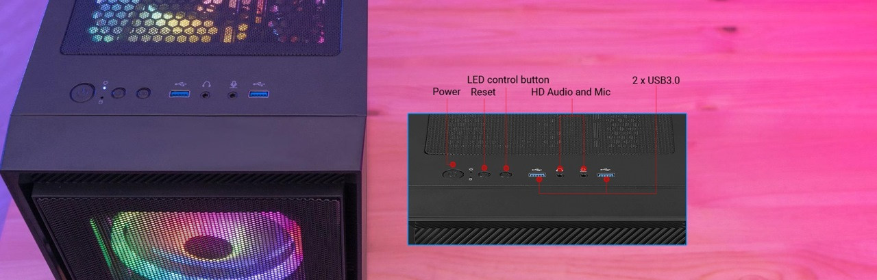 Obudowa AEROCOOL PGS GRAPHITE-G-BK-v2 FRGB czarna - zdjęcie 8