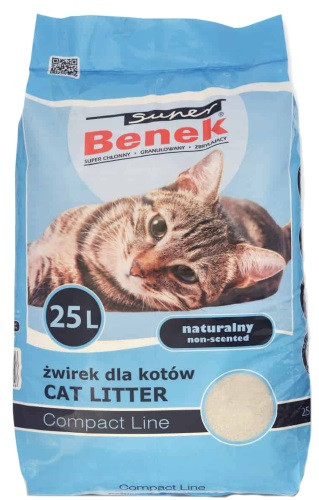 CERTECH Super Benek Compact Naturalny - żwirek dla kota zbrylający 25 l - zdjęcie 1