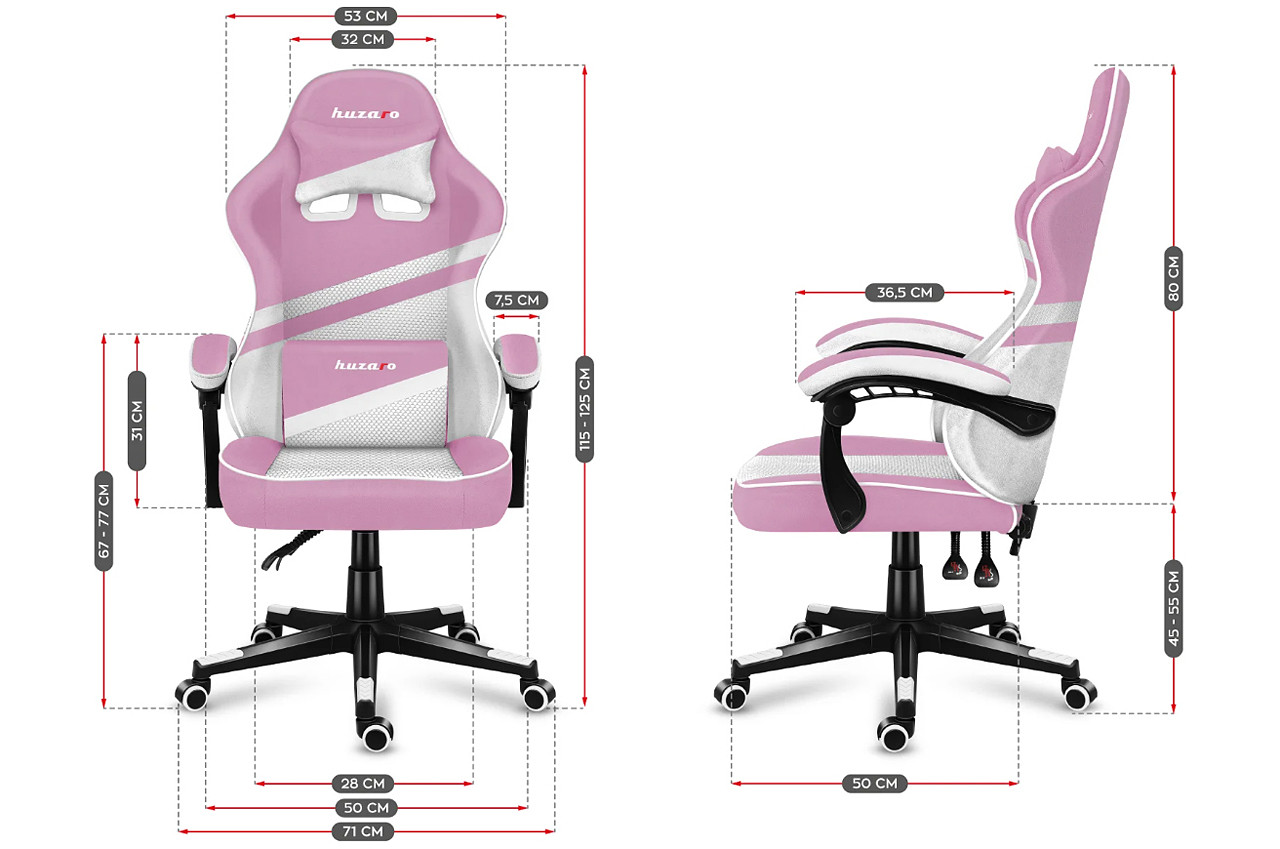 Fotel gamingowy Huzaro Force 4.4 Pink Mesh - zdjęcie 9