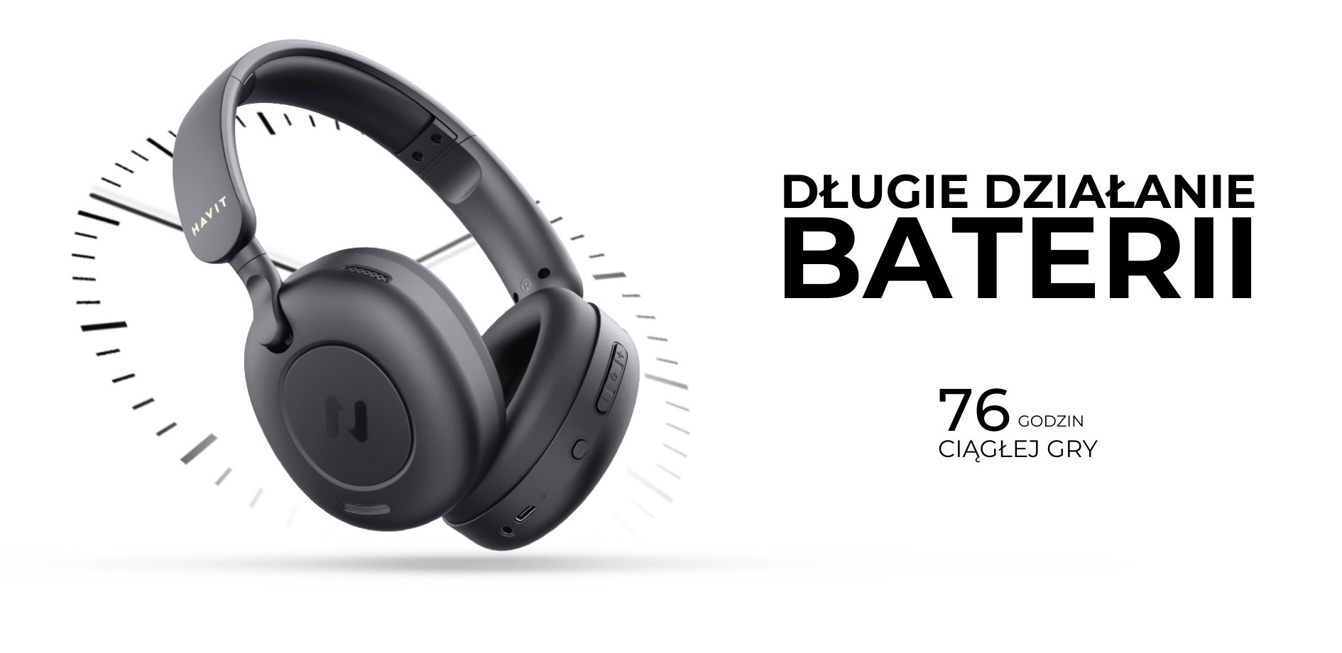 Słuchawki bezprzew. bluetooth Havit H655BT czarny - zdjęcie 3