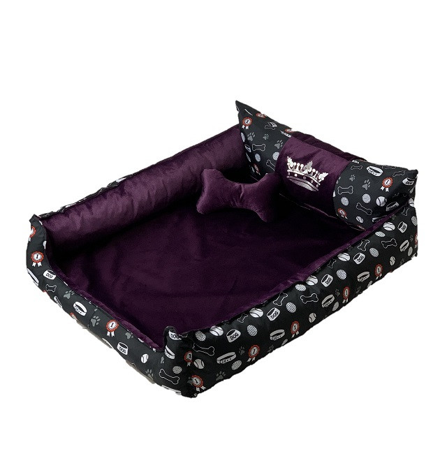 GO GIFT Korona Legowisko dla psa i kota XXL - fioletowy - 110x90x18 cm - zdjęcie 1