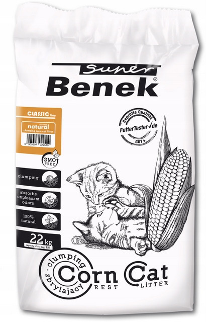 SUPER BENEK Corn Cat Naturalny - żwirek do kuwety - 35 l - zdjęcie 1