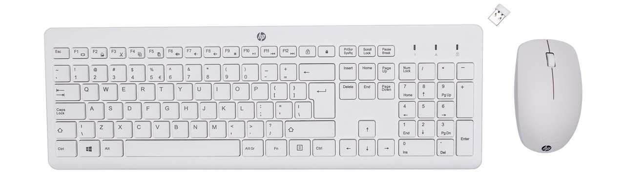 Zestaw klawiatura + mysz HP 230 Wireless Mouse and Keyboard Combo bezprzewodowe białe 3L1F0AA - zdjęcie 1