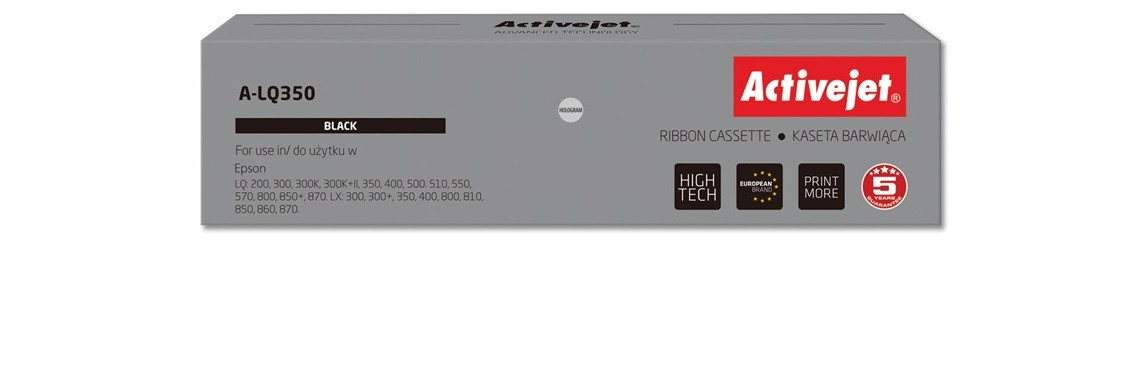 Activejet A-LQ350 Taśma do drukarki Epson, Zamiennik Epson S015633; Supreme; 2.500.000 znaków; czarny. - zdjęcie 1