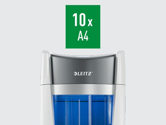 LEITZ Niszczarka IQ OptiMax Office 35 L, P-5, Ścinki 2x15, Automatyczny Start/Stop, Funkcja cofania, Obrotowy pojemnik - 33% większa pojemność na ścinki - zdjęcie 8