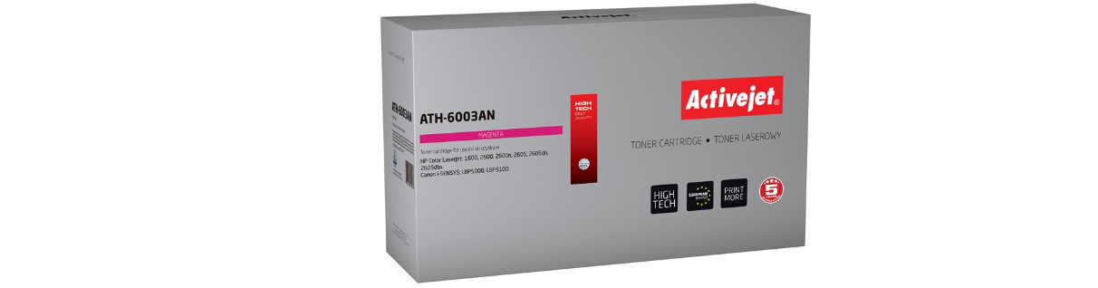 Activejet ATH-6003AN Toner do drukarek HP, Canon, Zamiennik HP 124A Q6003A, Canon CRG-707M; Premium; 2000 stron; purpurowy. - zdjęcie 6