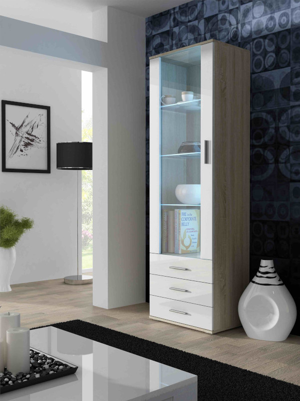 Zestaw meblowy SOHO 1 sonoma/biały połysk - zdjęcie 2