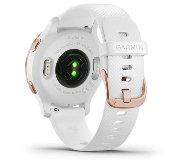 Zegarek Garmin Venu 2S (40 mm) Rose Gold Stainless Steel Bezel / White Case / Silicone Band - zdjęcie 2