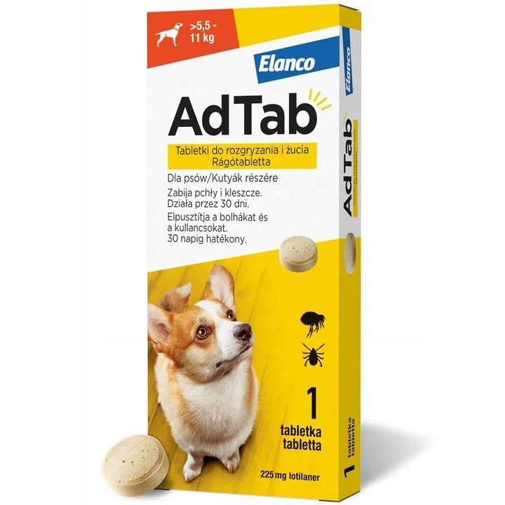 AdTab Tabletki dla psów (>5,5-11kg) 3x(1x225mg) - zdjęcie 1