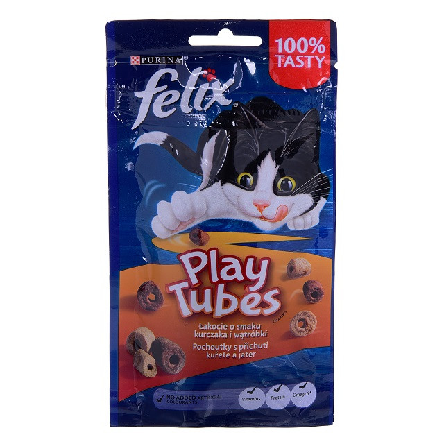 FELIX Play Tubes Kurczak, Wątróbka - przysmak dla kota - 50 g - zdjęcie 1