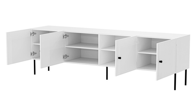 Szafka RTV 4D PALAZZO BIS 201x40x60 biały mat - zdjęcie 3