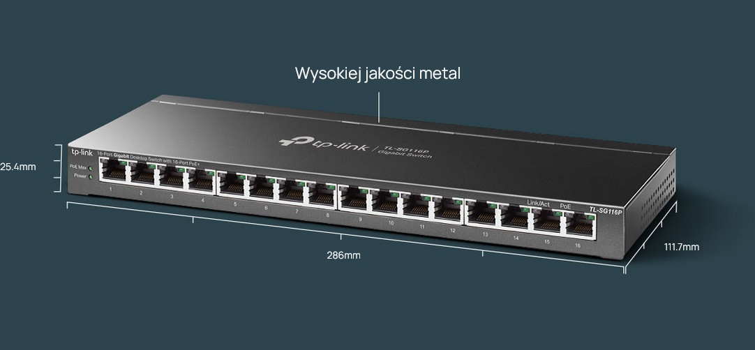 Switch TP-LINK TL-SG116P - zdjęcie 7