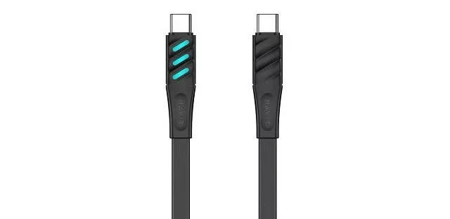 Havit CB6254 - kabel do ładowania USB typu C do USB typu C, 1 m (czarny) - zdjęcie 2