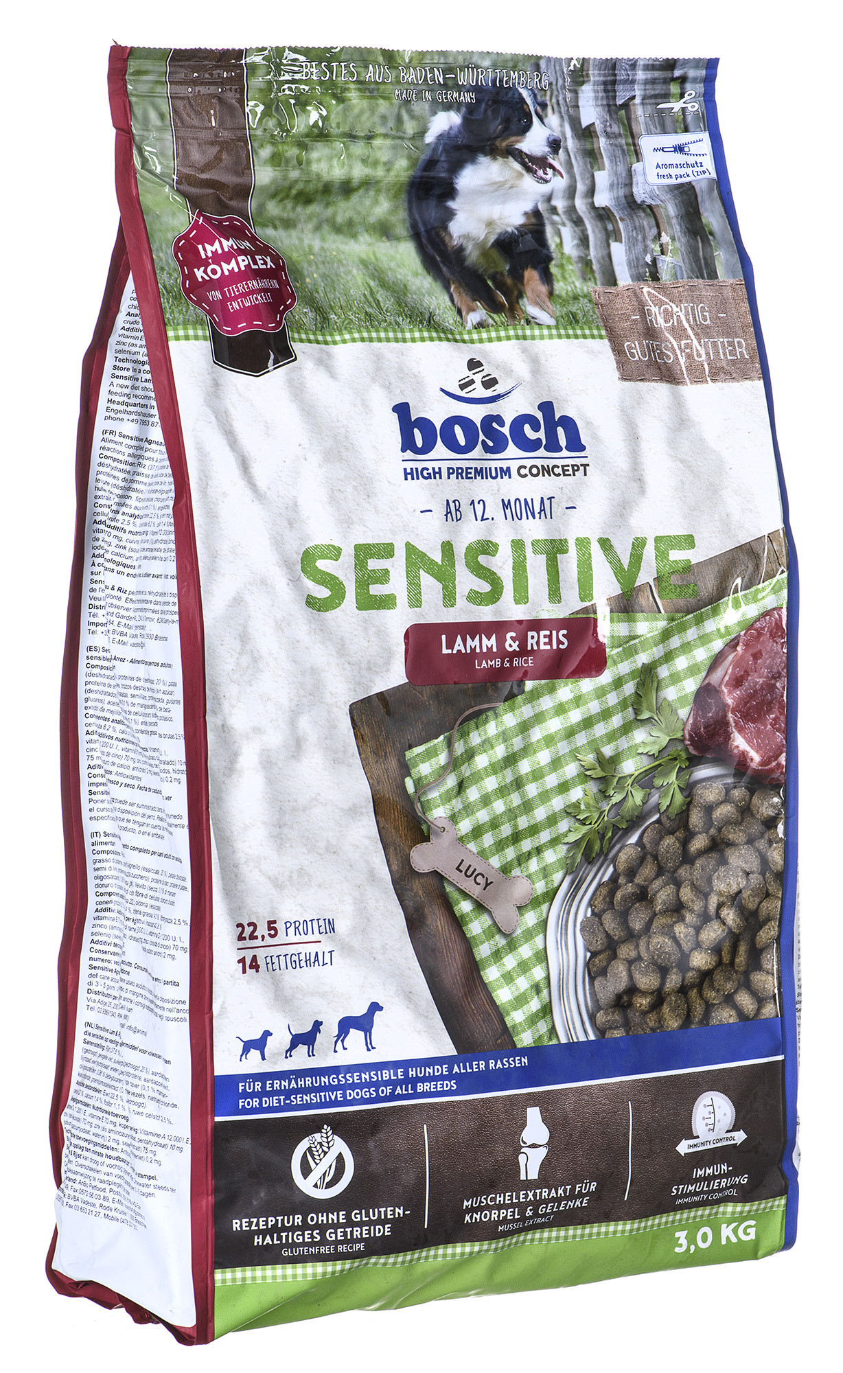 BOSCH Sensitive Lamb & Rice - karma dla psów z wrażliwym żołądkiem z jagnięciną i ryżem 3kg - zdjęcie 1