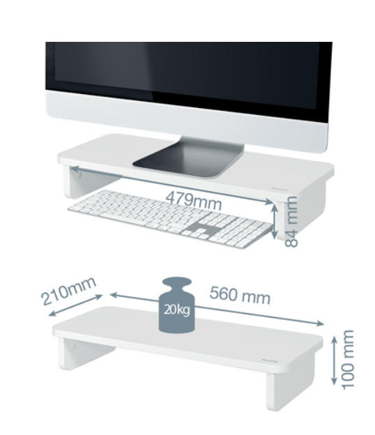 LEITZ Podstawka pod monitor Leitz Ergo, biała - zdjęcie 4