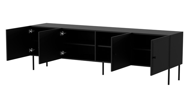 Szafka RTV 4D PALAZZO BIS 201x40x60 czarny mat - zdjęcie 3