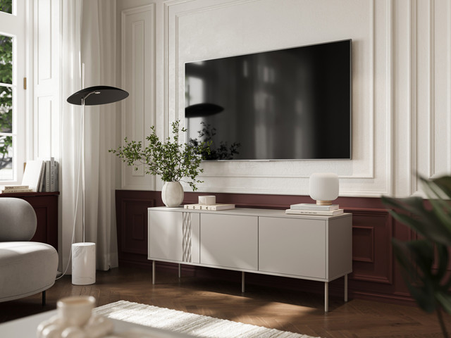 Szafka RTV 3D TRESSE 150x40x55 kaszmir mat - zdjęcie 1