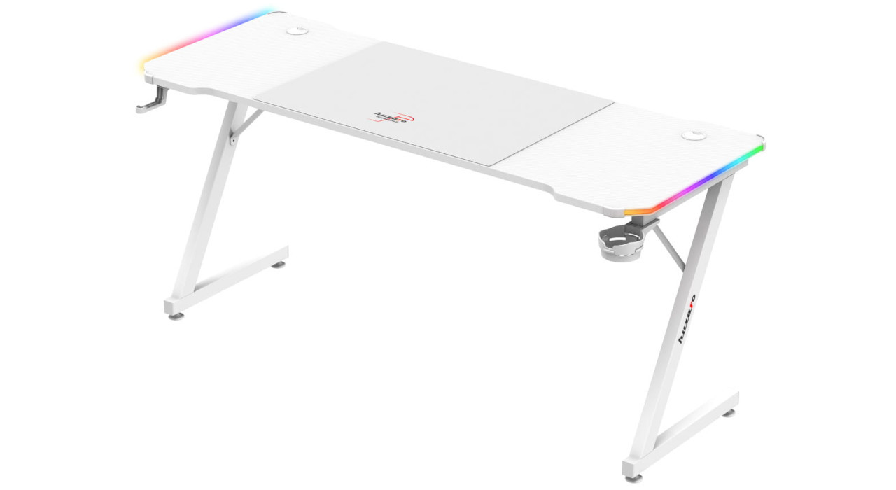 Biurko gamingowe Huzaro Hero 4.8 White RGB - zdjęcie 2
