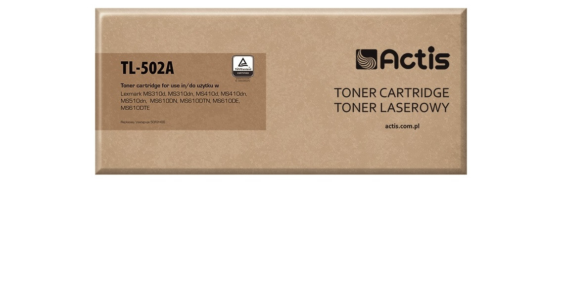 Actis TL-502A Toner do drukarki Lexmark, Zamiennik Lexmark 50F2H00; Standard; 5000 stron; czarny. - zdjęcie 1