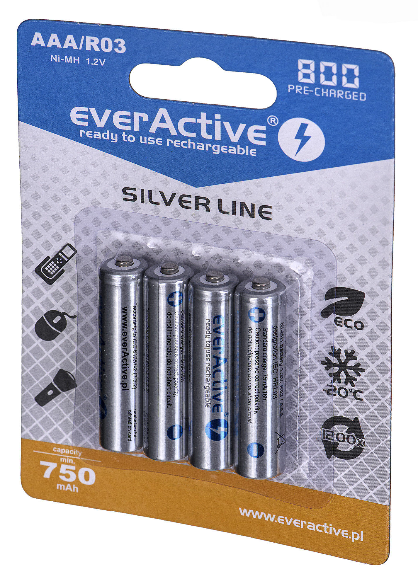EVERACTIVE AKUMULATORKI AAA 800 MAH EVHRL03-800 - zdjęcie 2