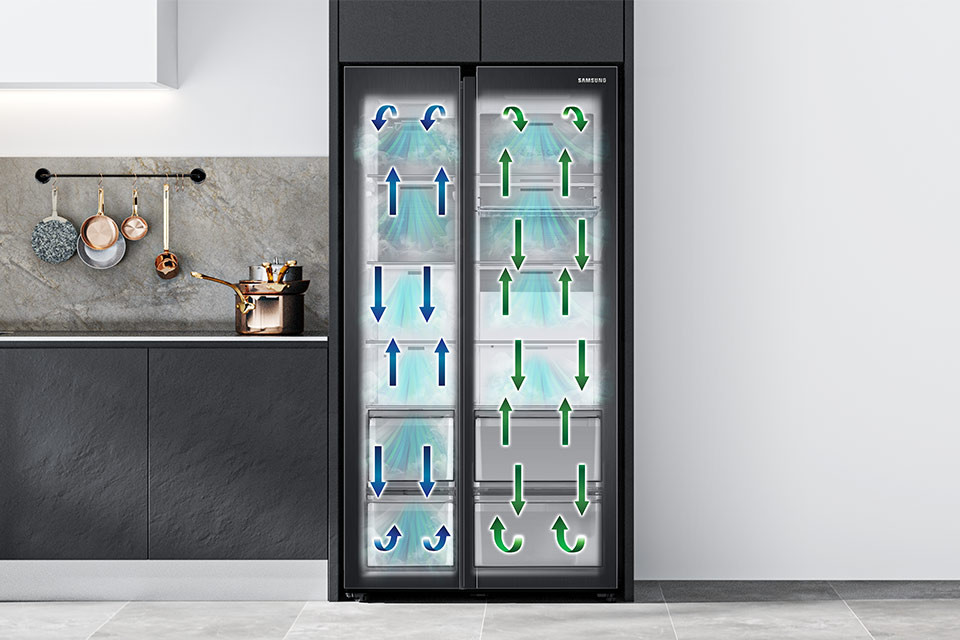 Lodówka SAMSUNG Family Hub RS6HA8891B1 Side by Side Dystrybutor wody 178cm - zdjęcie 13