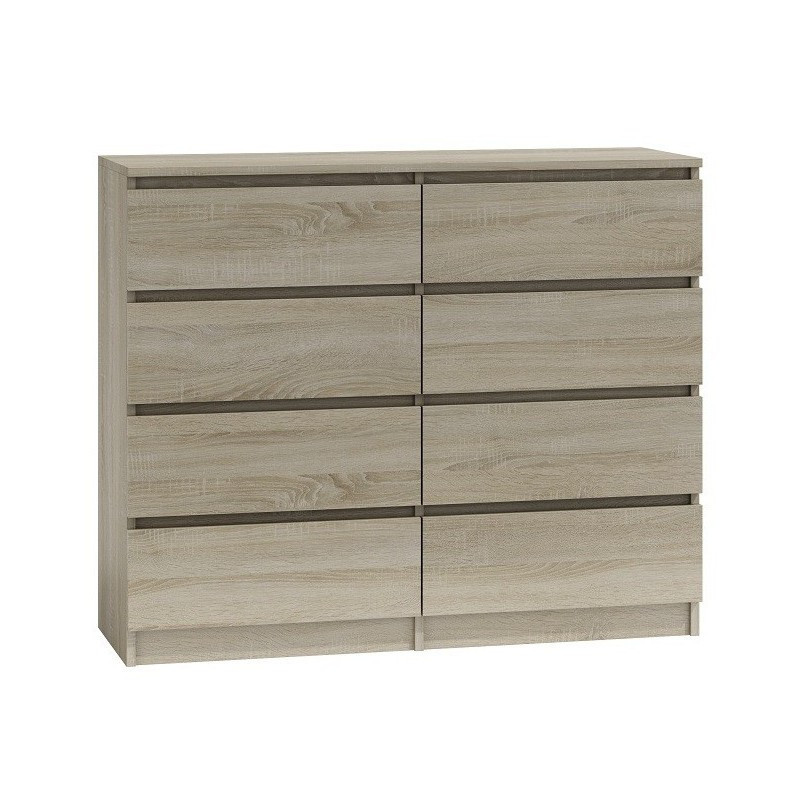 M8 MALWA KOMODA 120CM 8 SZUFLAD SONOMA - zdjęcie 2