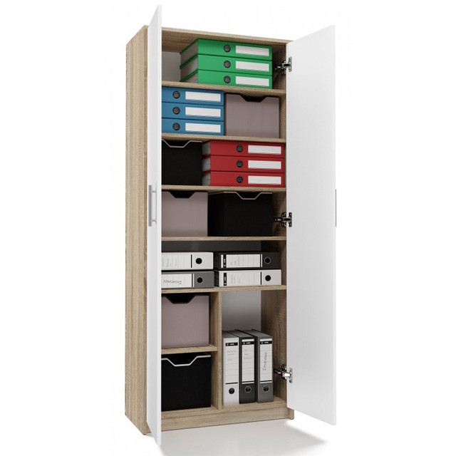 Szafa aktowa OLIV 2D 74x35xH180 sonoma/biały - zdjęcie 2