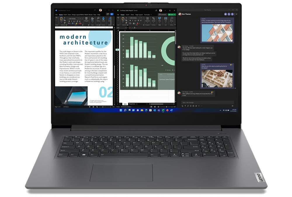 Lenovo V17 G4 IRU i5-13420H 17,3"FHD AG 300nit IPS 16GB SSD512 Intel IrisXe Cam720p FPR 45Wh W11Pro Iron Grey 3Y OnSite - zdjęcie 2