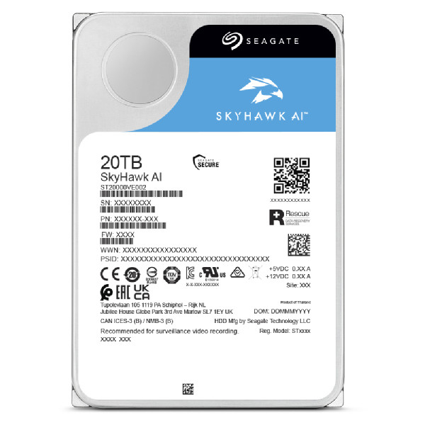 Dysk twardy HDD Seagate Skyhawk AI 20TB 3,5" SATA ST20000VE003 - zdjęcie 2